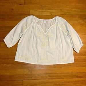 House of Harlow 1960 White Embroidered Tunic Top